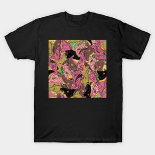 Butterfly Wings - Pink and Green T-Shirt